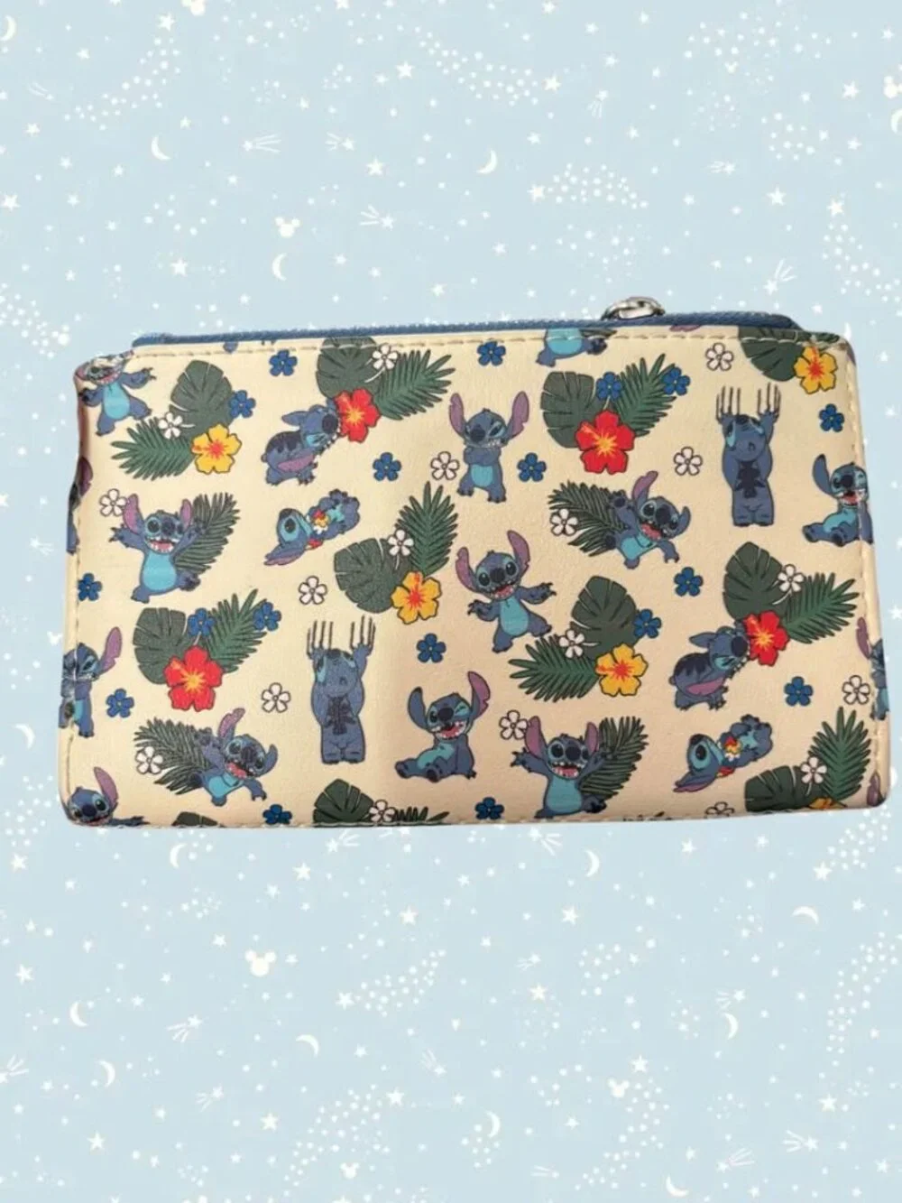 Disney Parks Loungefly Stitch All Over Print Floral Wallet
